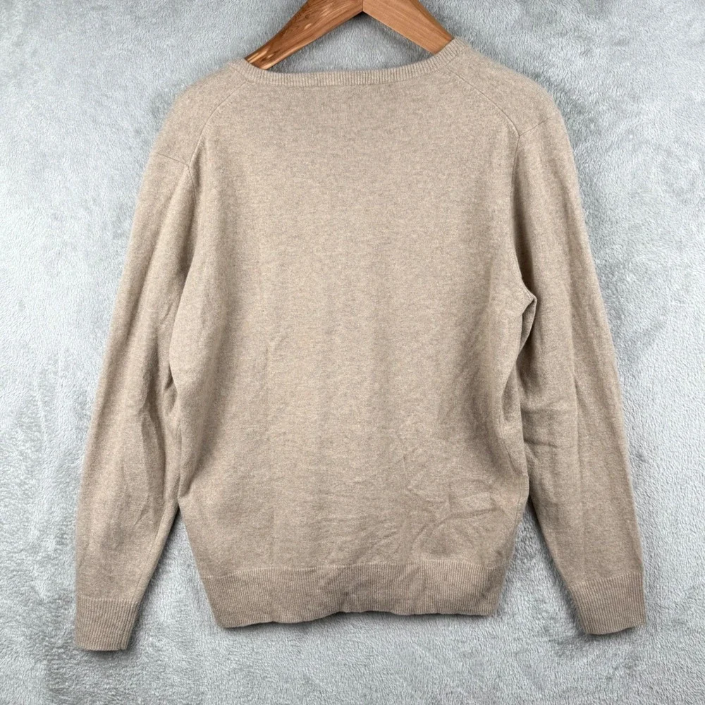 J.Crew Rabbit Hair Sweater Mens M Taupe Luxury V-Neck‎ Preppy Closet Staple
